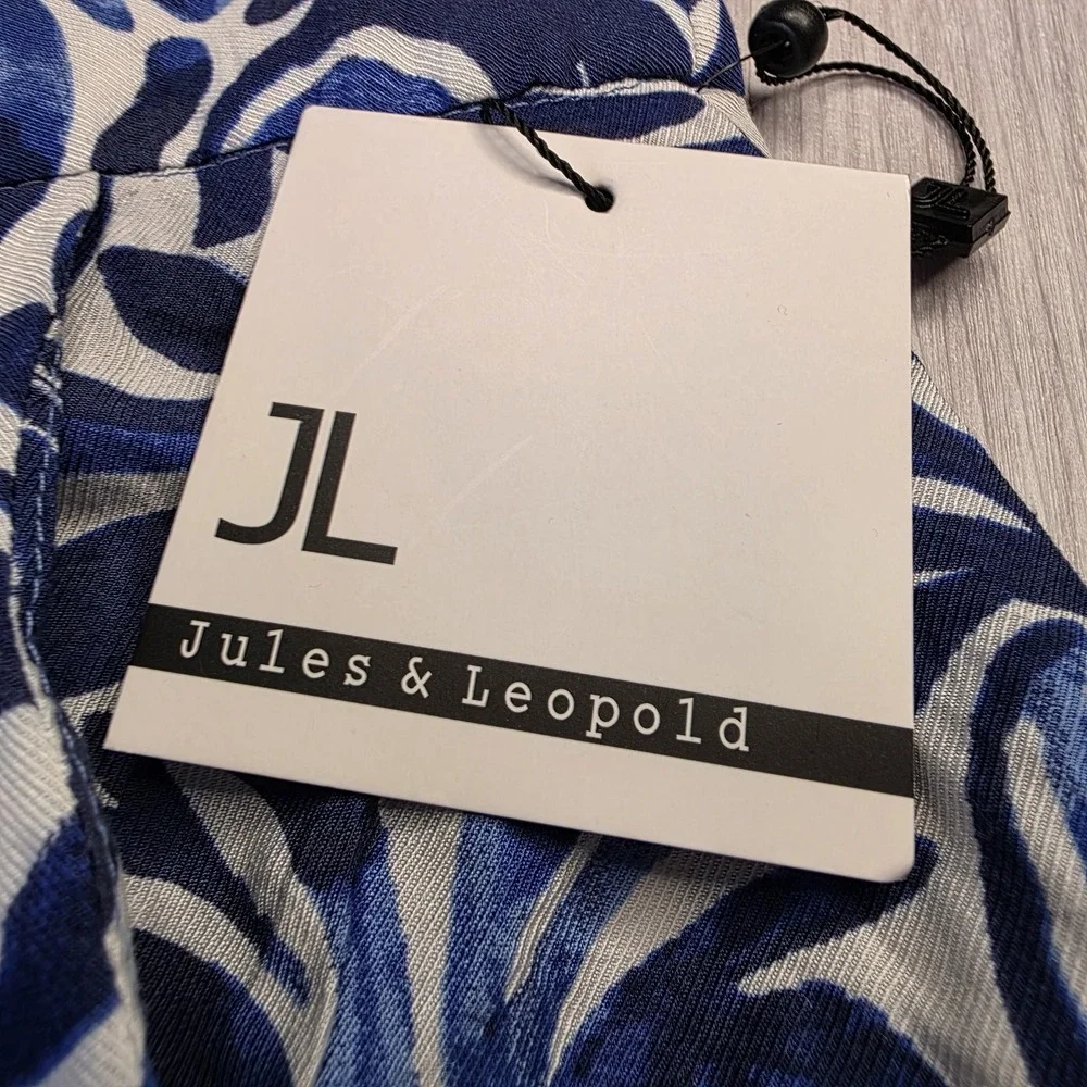 Jules & Leopold Blue White Midi Skirt Womens M Boho Resort Coastal Print NWT - Picture 2 of 8